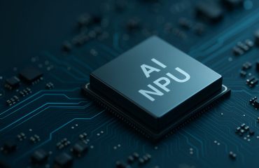 AI NPU chip σε μητρική πλακέτα, τεχνολογικό close-up