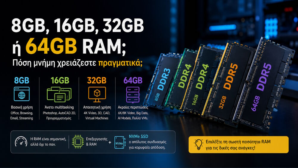 8gb-16gb-32gb-64gb-ram-posi-mnimi-xreiazeste-blog 8GB, 16GB, 32GB ή 64GB RAM και ποια ποσότητα μνήμης χρειάζεται κάθε χρήστης